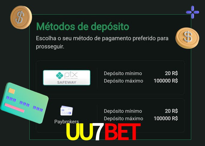 O cassino UU7Bet oferece uma grande variedade de métodos de pagamento